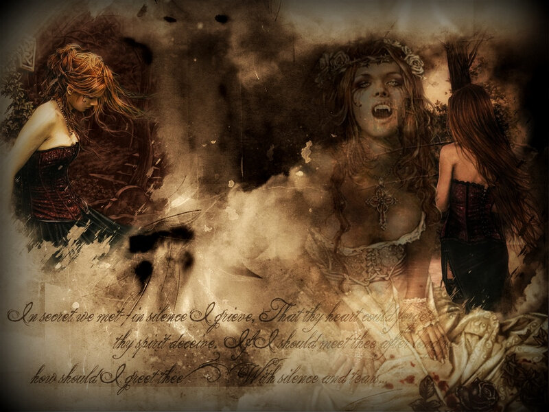 Woman in Corset — Brown, Dramatic, Digital Art