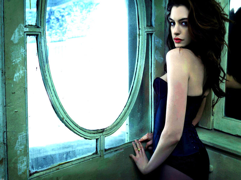 woman in corset by window