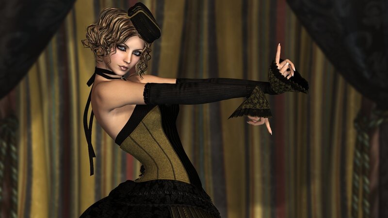 woman in corset costume