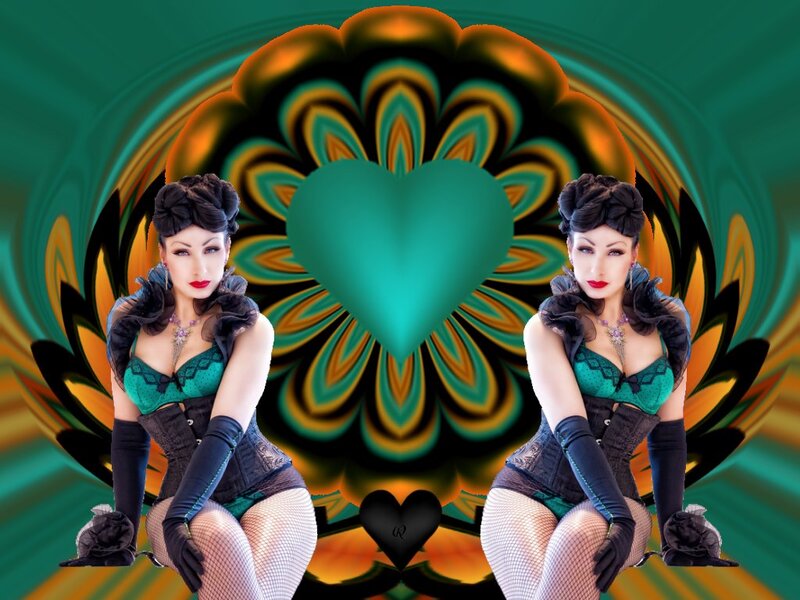 Woman in Corset Costume — Green, Dramatic