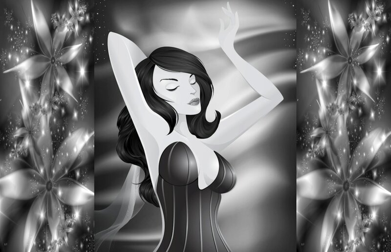 Woman in Corset Dancing