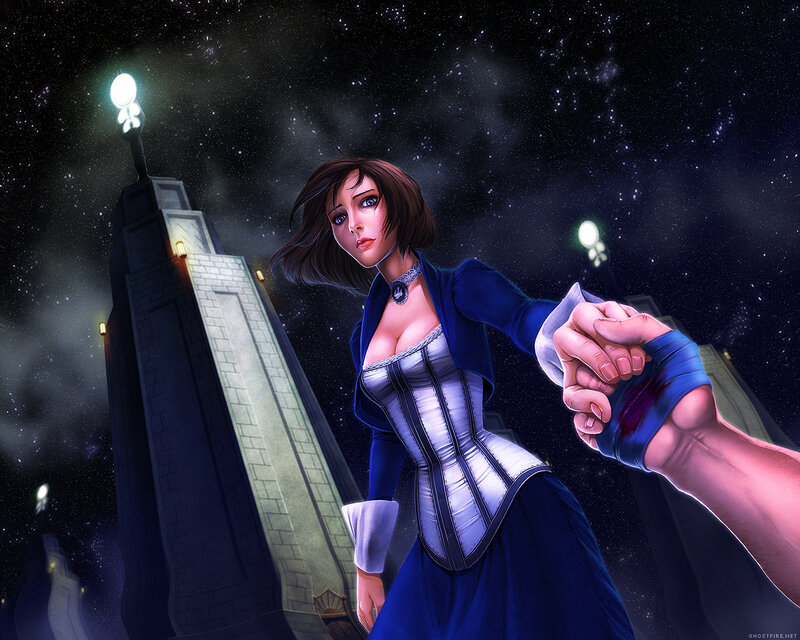 Woman in Corset Holding Hand