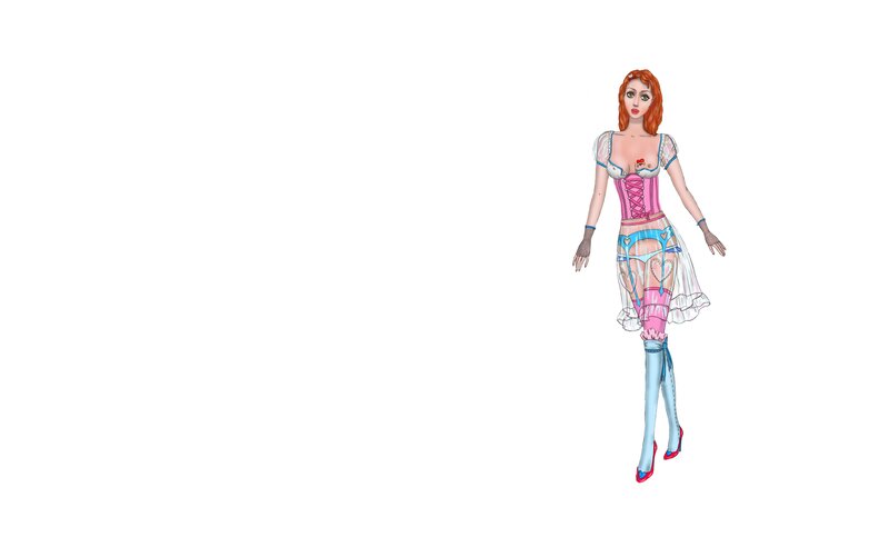 woman in corset outfit