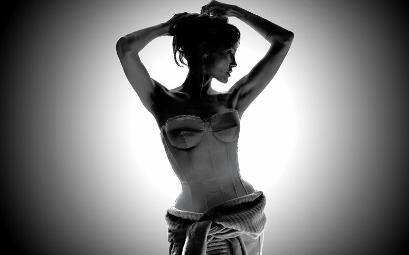 woman in corset silhouette