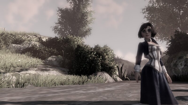 woman in corset standing outdoors
