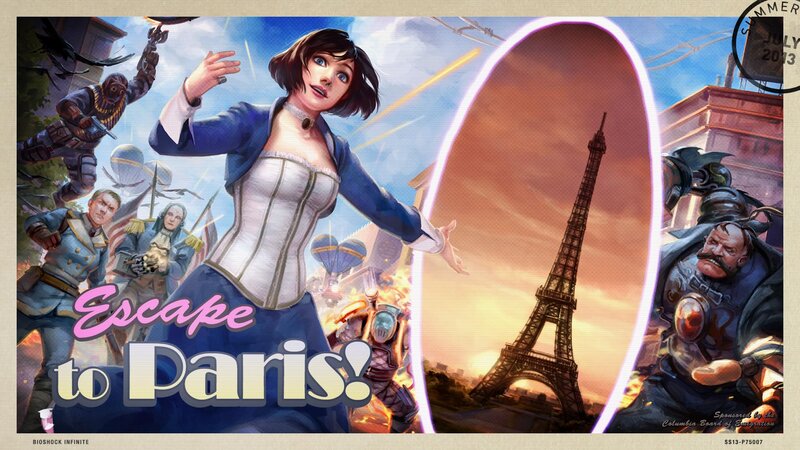 Woman in Corset with Eiffel Tower