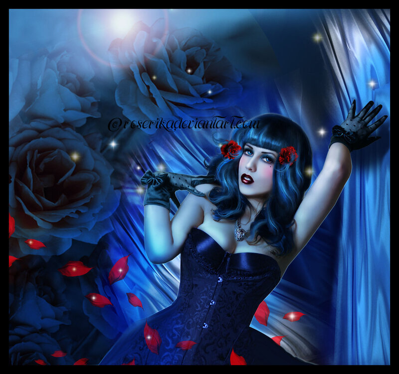 Woman in Corset with Roses