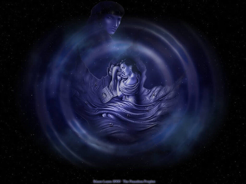Woman in Cosmic Vortex