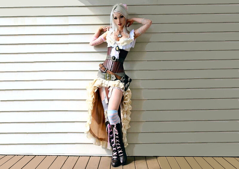 Woman in Cosplay Costume — White