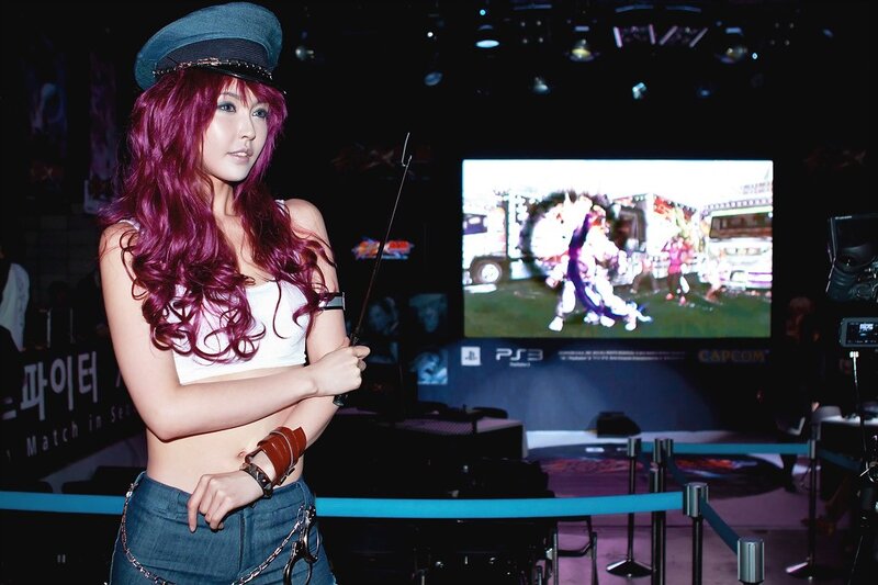Woman in costume at gaming event