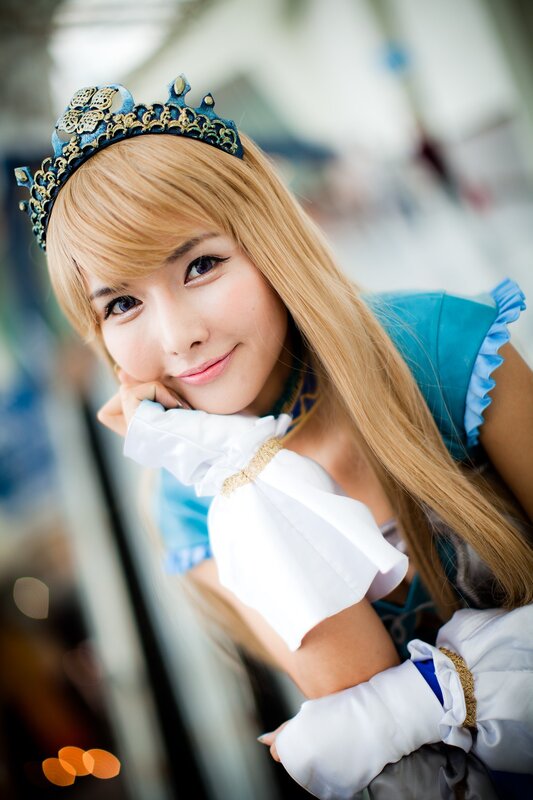 Woman in Costume — Blue, Playful, Photograph, Crown