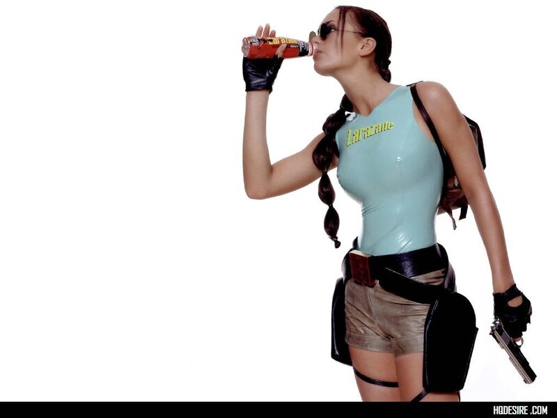 Woman in Costume Drinking