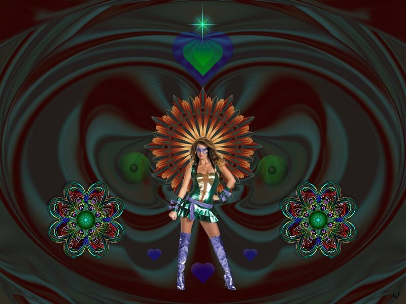 Woman in Costume — Green, Dramatic