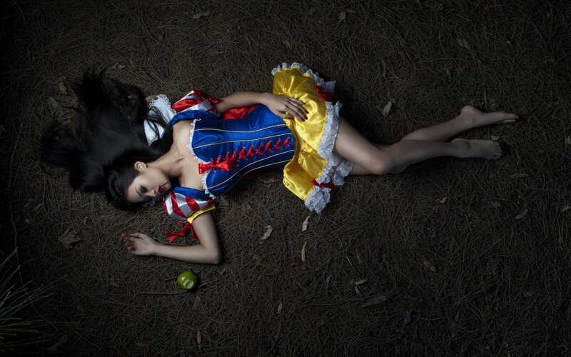 Woman in Costume Lying