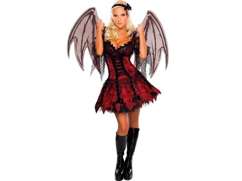 Woman in Costume — Red, Dramatic, Photograph, Wings