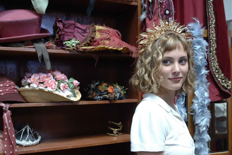 Woman in costume shop