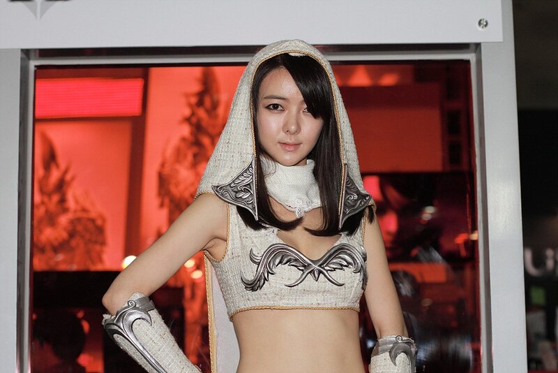 Woman in Costume — White, Dramatic, Night