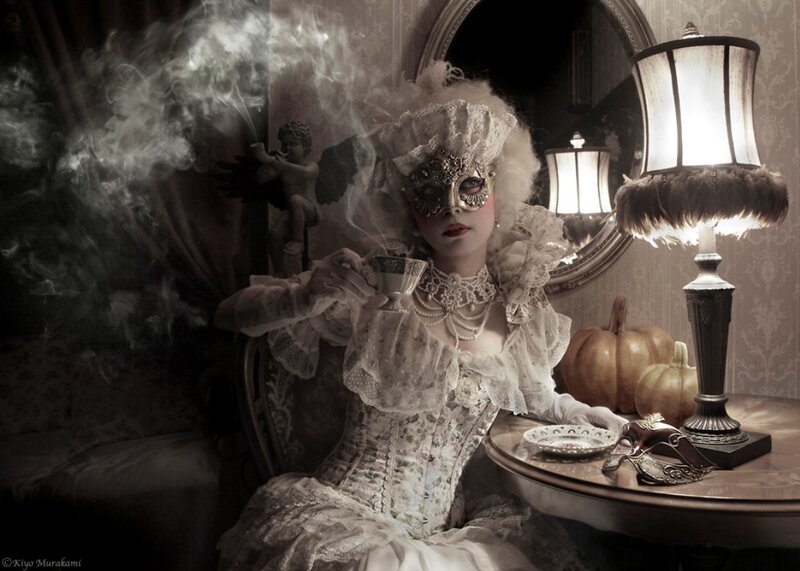 Woman in Costume with Mask