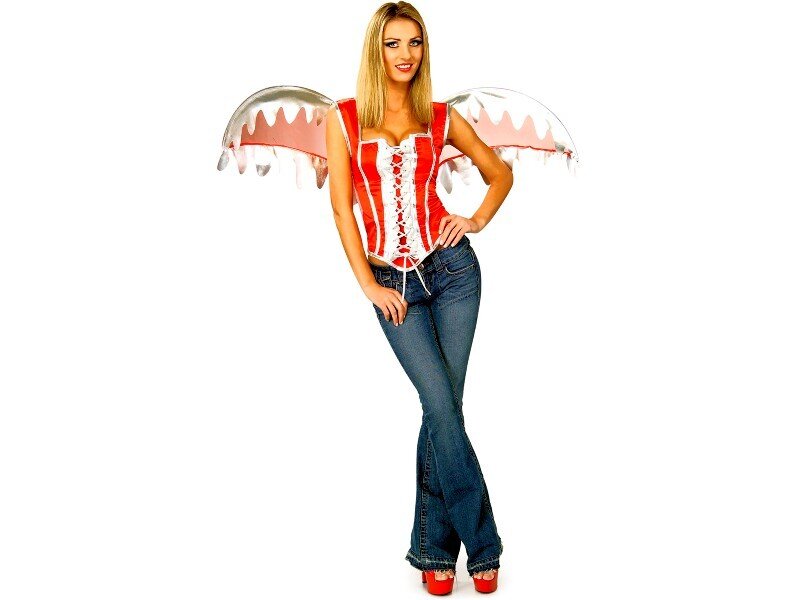 woman in costume with wings