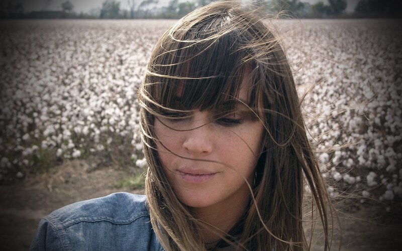 woman in cotton field
