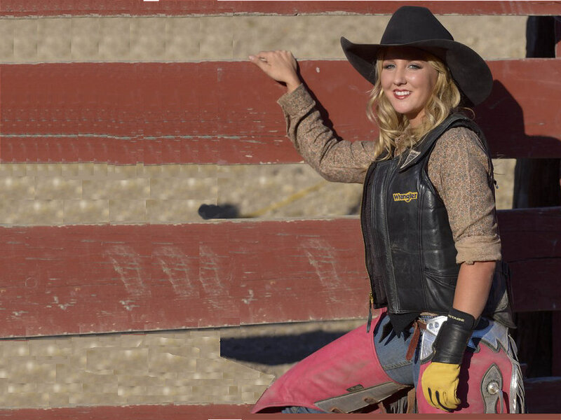 Woman in Cowboy Attire — Black