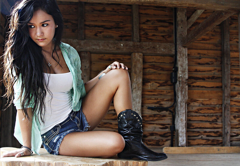Woman in Cowboy Boots — Brown, Casual, Afternoon