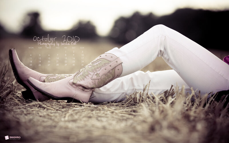 Woman in cowboy boots calendar