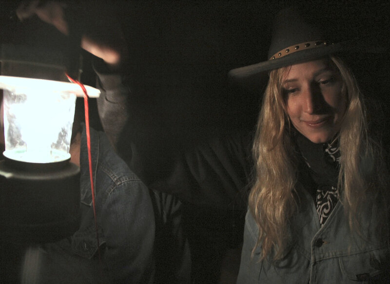 Woman in Cowboy Hat — Black, Dark