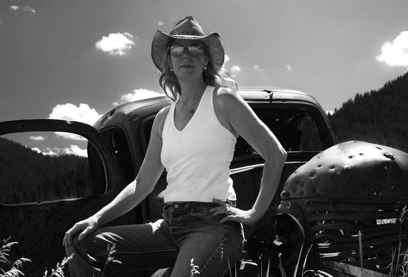 Woman in Cowboy Hat — Black, Dramatic, Afternoon, Photograph, Cowboy Hat