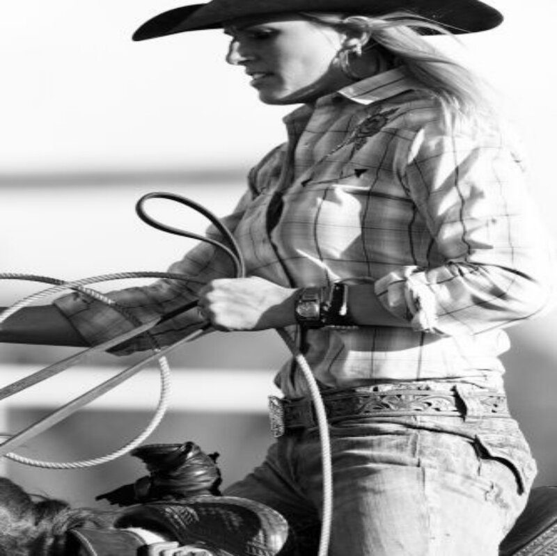 Woman in Cowboy Hat — Black, Focused