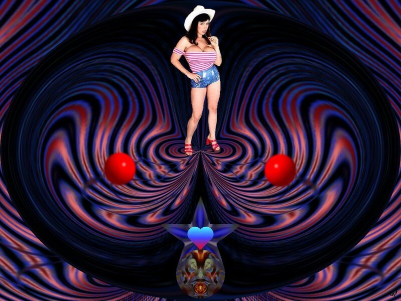 Woman in Cowboy Hat — Blue, Psychedelic