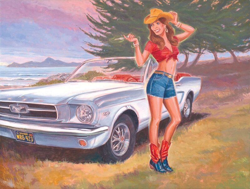 Woman in Cowboy Hat — Blue, Relaxed, Sunset