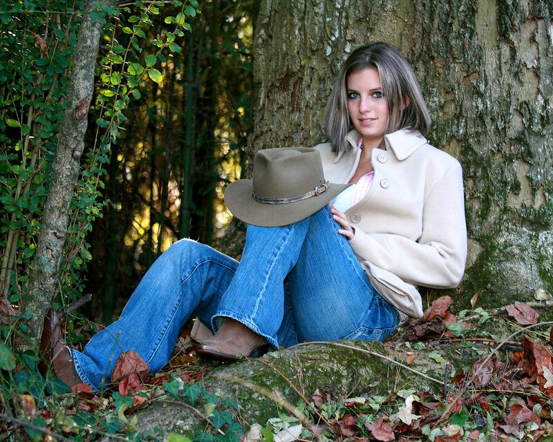 Woman in Cowboy Hat — Blue, Serene, Autumn