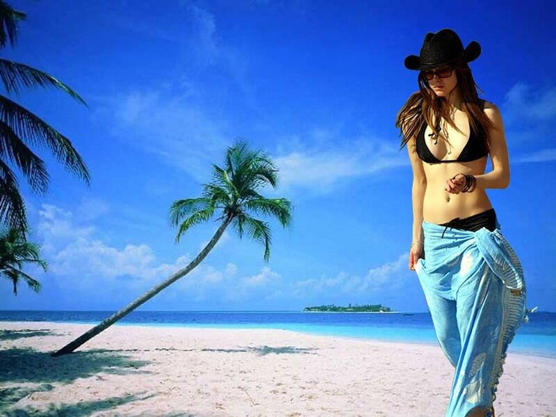 Woman in Cowboy Hat — Blue