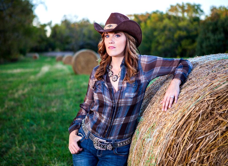 Woman in Cowboy Hat — Brown, Calm, Sunset, Photograph