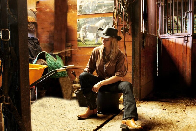 Woman in Cowboy Hat — Brown, Calm
