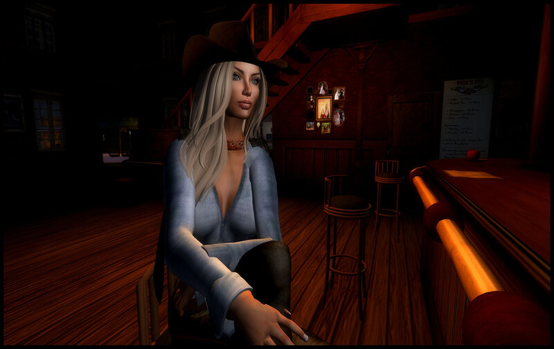 Woman in Cowboy Hat — Brown, Dark