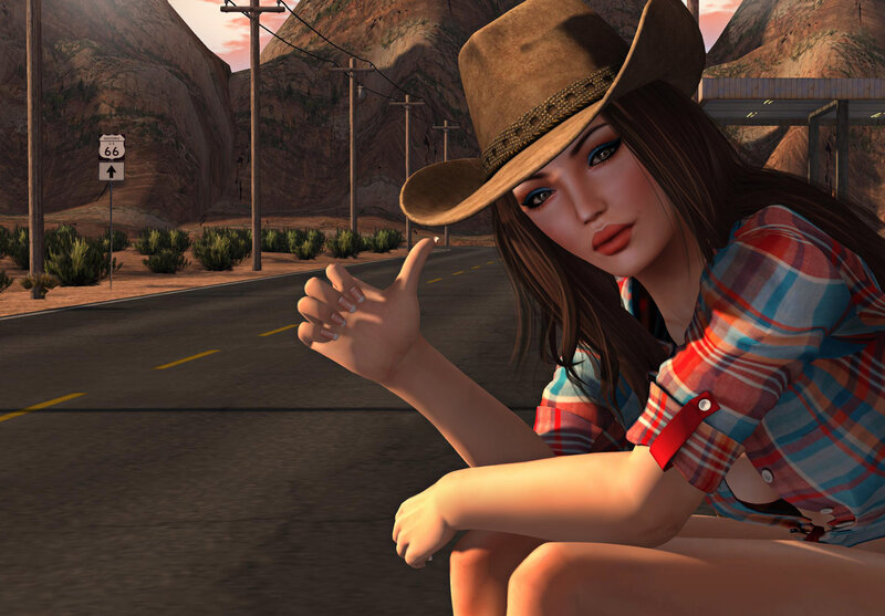 Woman in Cowboy Hat — Brown, Desert