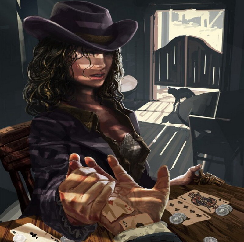 Woman in Cowboy Hat — Brown, Dramatic, Afternoon
