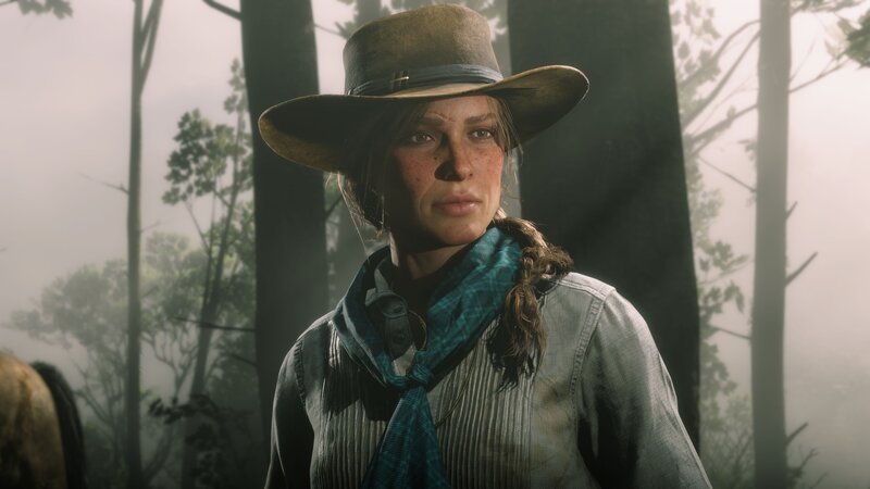 Woman in Cowboy Hat — Brown, Somber