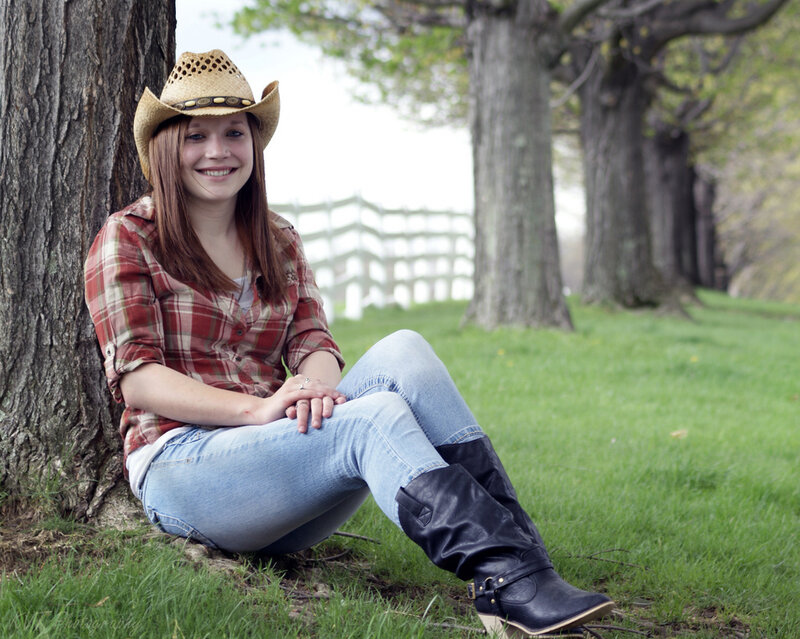 Woman in Cowboy Hat — Green, Calm