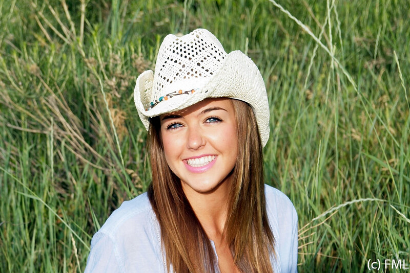 Woman in Cowboy Hat — Green, Cheerful
