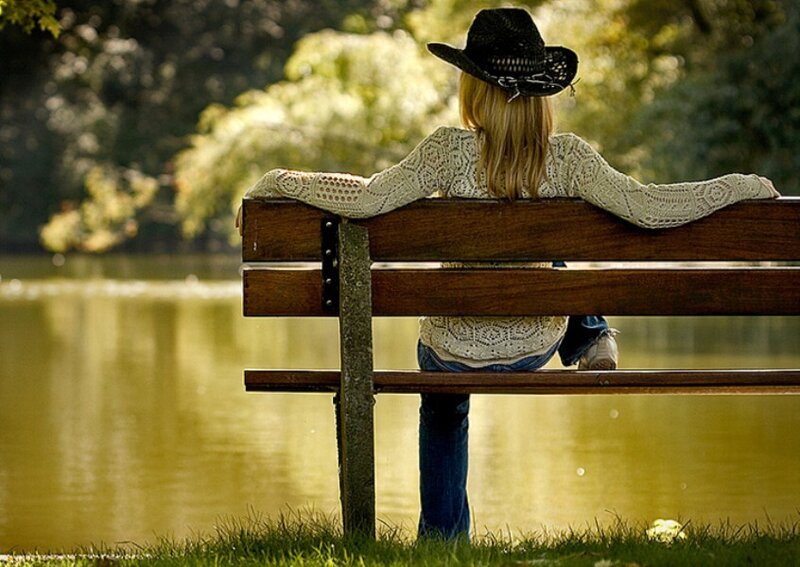 Woman in Cowboy Hat — Green
