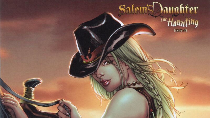 Woman in Cowboy Hat — Orange, Dramatic, Sunset, Comic