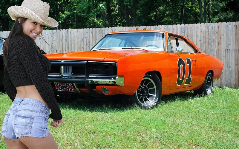 Woman in Cowboy Hat — Orange, Playful