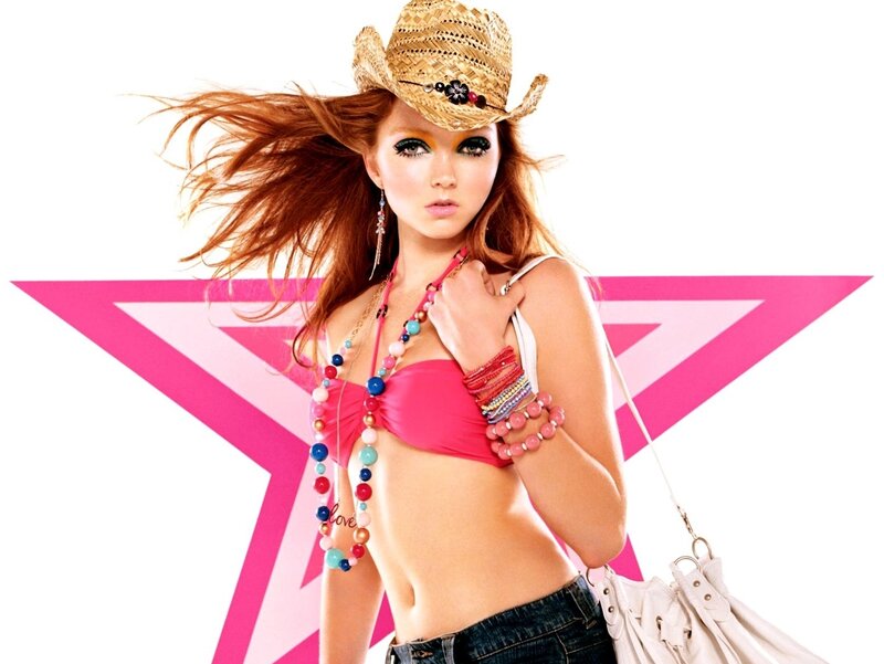 Woman in Cowboy Hat — Pink