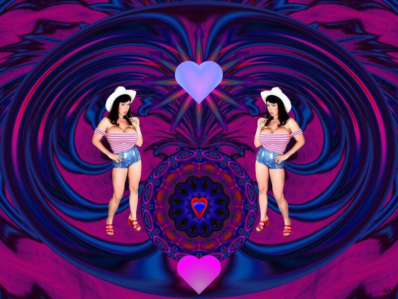 Woman in Cowboy Hat — Purple, Psychedelic