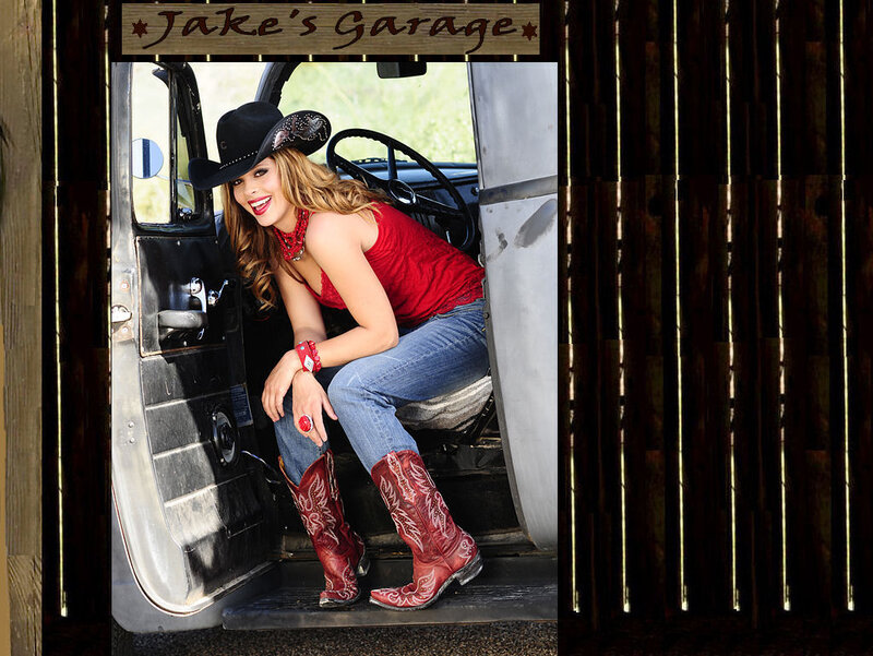 Woman in Cowboy Hat — Red, Confident, Afternoon, Photograph
