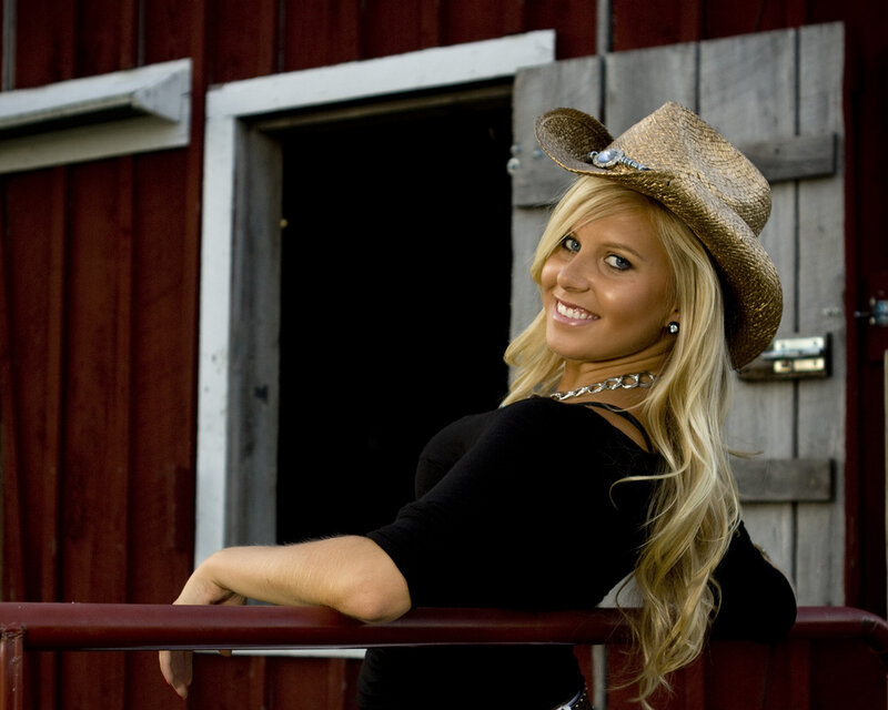 Woman in Cowboy Hat — Red, Friendly