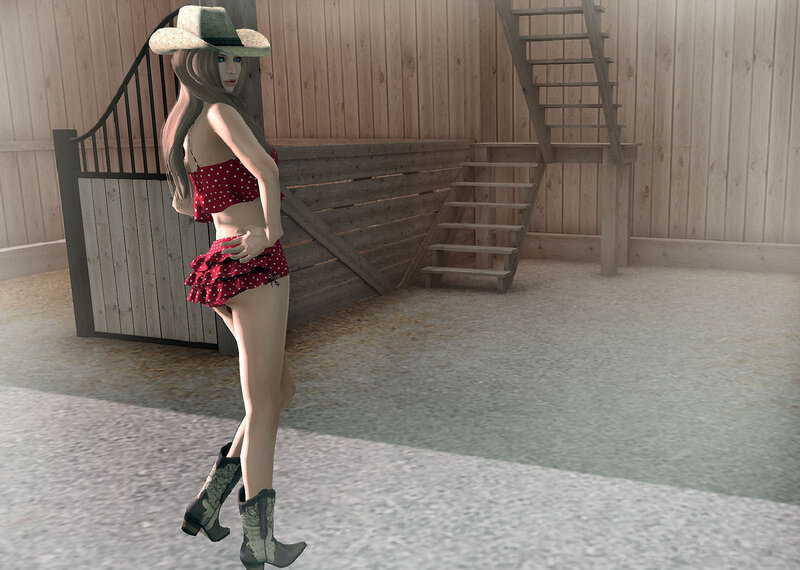 Woman in Cowboy Hat — Red, Neutral, 3d Render